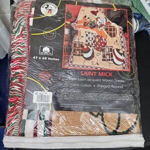 Mickey & Co. "SAINT MICK" Triple Layer Jacquard Woven Fringe Throw 47 x 68 in.